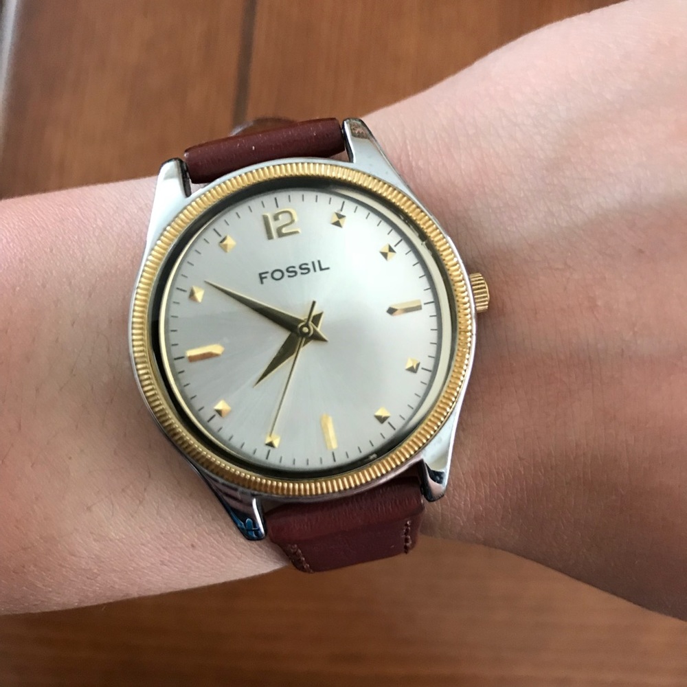 Leather Fossil Watch
